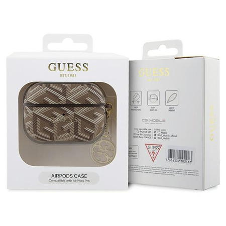 Etui Guess GUAPPGCE4CW na AirPods Pro - brązowe GCube Charm