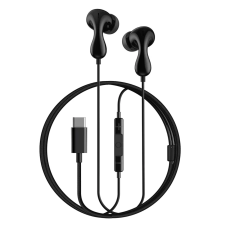 Słuchawki Baseus Encok CZ20 dokanałowe przewodowe USB-C - czarne