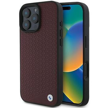 BMW BMHMP16X23RDDR iPhone 16 Pro Max6.9 czerwony/red hardcase Sign Leather Diamond Metal Logo MagSafe