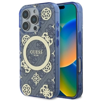 GUESS ETUI CASE HARDCASE DO IPHONE 16 PRO DO MAGSAFE PEONY ON 4G BACKGROUND