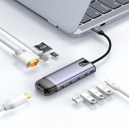 HUB do laptopa Mcdodo 10w1 USB-C RJ-45 VGA HDMI 4K do Macbook M1