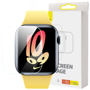 Zestaw 2x folia ochronna Baseus NanoCrystal do Apple Watch 7/8 41mm + zestaw montażowy - przezroczysta