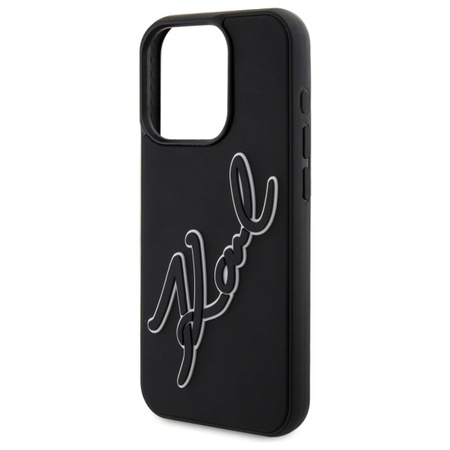 KARL LAGERFELD CASE HARDCASE 3D DO IPHONE 15 PRO MAX 6.7 RUBBER SIGNATURE
