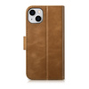 iCarer Oil Wax Wallet Case 2in1 etui iPhone 14 Plus skórzany pokrowiec z klapką Anti-RFID brązowy (WMI14220723-TN)