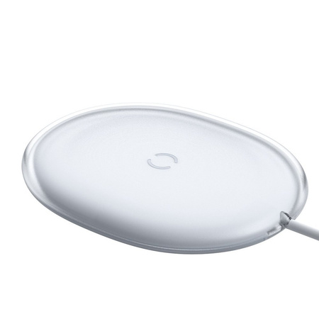 Baseus Jelly bezprzewodowa ładowarka Qi 15 W do telefonu słuchawek + kabel USB - USB Typ C biały (WXGD-02)