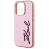 KARL LAGERFELD ETUI WRINKLED METAL SIGNATURE DO IPHONE 15 PRO ZŁOTE Z LOGO