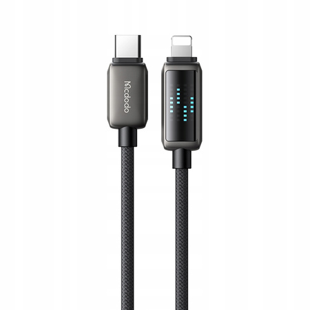 MCDODO ŁADOWARKA KABEL USB-C LIGHTNING SZYBKIEGO ŁADOWANIA DO IPHONE 1M LED