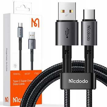 MCDODO KABEL USB-C SZYBKIE ŁADOWANIE DO SAMSUNG XIAOMI USB TYP C 6A 100W 2M