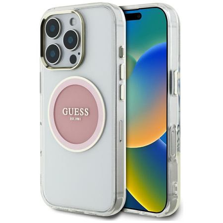 GUESS ETUI POKROWIEC MAGNETYCZNY DO MAGSAFE IPHONE 16 PRO LOGO METALOWE