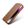 iCarer CE Premium Leather Folio Case skórzane etui iPhone 14 Plus z klapką magnetyczne MagSafe brązowy (WMI14220715-BN)