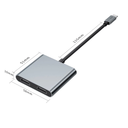TECH-PROTECT ADAPTER 4W1 USB-C DO 2X HDMI 4K 60HZ DO MACBOOKÓW