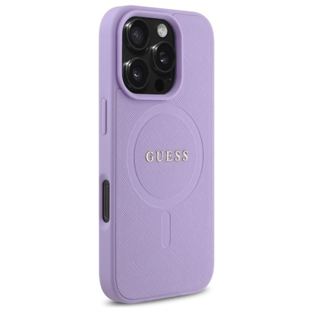 GUESS ETUI HARDCASE DO IPHONE 16 PRO MAX 6.9 DO MAGSAFE SAFFIANO FIOLETOWE