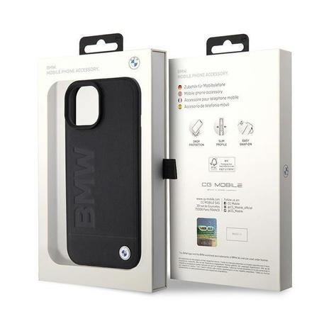 BMW BMHMP15SSLLBK iPhone 15 6.1" czarny/black Magsafe hardcase Signature Logo Imprint