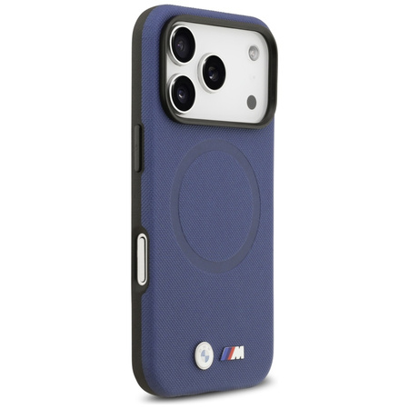 Etui BMW M FW Metal Logo MagSafe do iPhone 17 Pro granatowy
