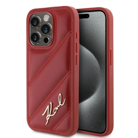 KARL LAGERFELD ETUI HARDCASE DO IPHONE 15 PRO 6,1 DIAGONAL QUILTED SCRIPT