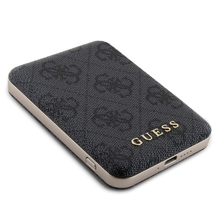 Zestaw Guess GUBPM5P14L4GEMGK iPhone14 Pro 6.1 hardcase + Powerbank 5000mAh MagSafe czarny/black 4G Metal Logo