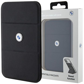 Etui BMW Wallet Card Slot Stand Etui BMWCSMRSK - czarne MagSafe Signature Collection