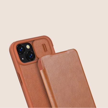 Nillkin Qin Leather Pro Case etui iPhone 14 Plus osłona na aparat kabura pokrowiec obudowa z klapką czarny