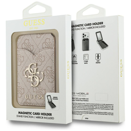 Portfel z lusterkiem Guess 4G Stand &    Mirror Magsafe różowy