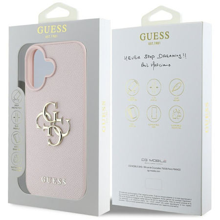 GUESS POKROWIEC TPU DO IPHONE 16 4G LOGO GRANULOWANE WERSJA CLASSIC