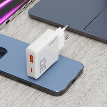 DUDAO ŁADOWARKA SIECIOWA ADAPTER PRZEJŚCIÓWKA USB A USB C DO SMARTFONA 30W