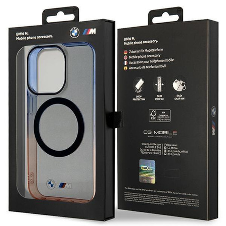 Etui BMW BMHMP14LHTGE na iPhone 14 Pro - szare hardcase Gradient Bumper MagSafe
