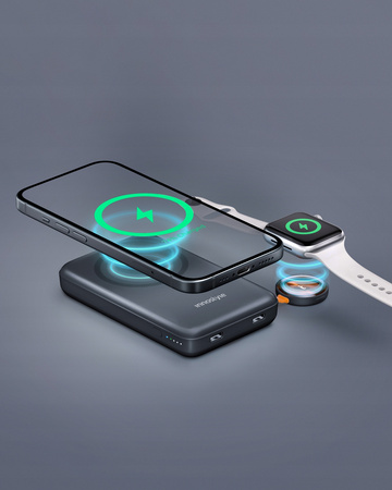 INNOSTYLE POWERDUO 2W1 SZYBKI POWERBANK INDUKCYJNY DO MAGSAFE WATCH 10000MAH CZARNY