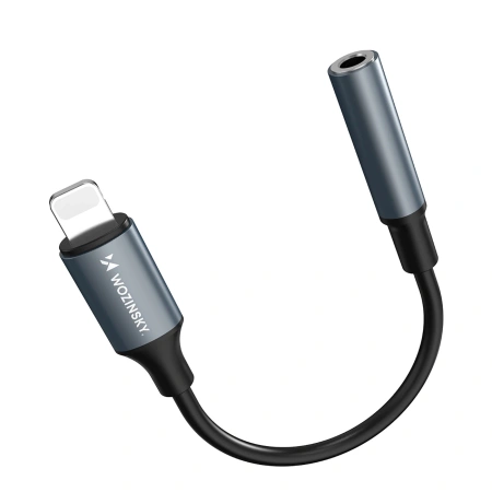 Adapter Wozinsky WALJ-01 Lightning - mini jack 3,5mm - czarny