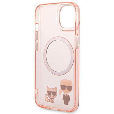 Karl Lagerfeld KLHMP14MHKCP iPhone 14 Plus 6,7" hardcase różowy/pink Karl & Choupette Aluminium Magsafe