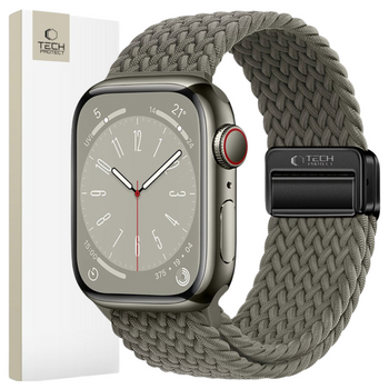 TECH-PROTECT NYLONMAG APPLE WATCH 6 / 7 / 8 / 9 / 10 / SE / ULTRA 1 / 2 (44 / 45 / 46 / 49 MM) OLIVE GREY