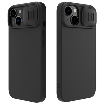 Silikonowe etui Nillkin CamShield Silky Silicone Case do iPhone 15 Plus z osłoną na aparat - czarne