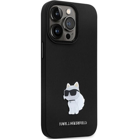 Etui Karl Lagerfeld KLHCP13XSMHCNPK na iPhone 13 Pro Max 6.7" - czarne Silicone C Metal Pin