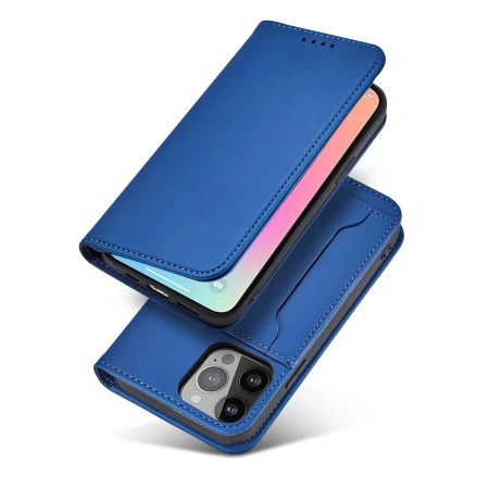 HURTEL ETUI MAGNETYCZNE POKROWIEC DO IPHONE 13 MINI PORTFEL KARTY PODSTAWKA