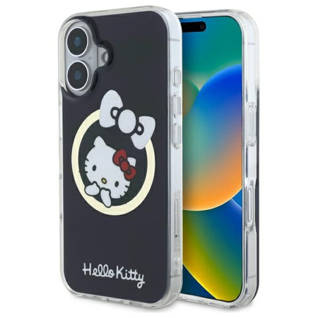 HELLO KITTY ETUI HARDCASE DO IPHONE 16 6,1 DO MAGSAFE IML FUN BOW CZARNY