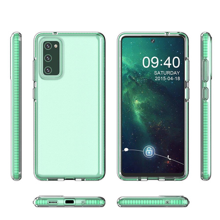 Spring Case pokrowiec żelowe etui z kolorową ramką do Samsung Galaxy A02s EU ciemnoróżowy