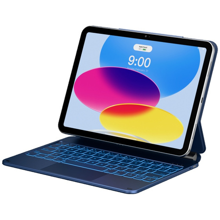 Etui Typecase Edge z klawiaturą do iPad 11" (A16) 2025 / iPad 10.9" 2022 błękitny pacyfik