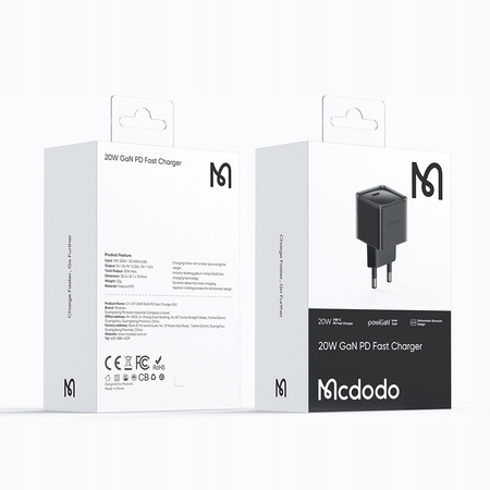 MCDODO SZYBKA ŁADOWARKA KOSTKA USB-C 20W USB TYP C DO IPHONE 13 14 15 PRO