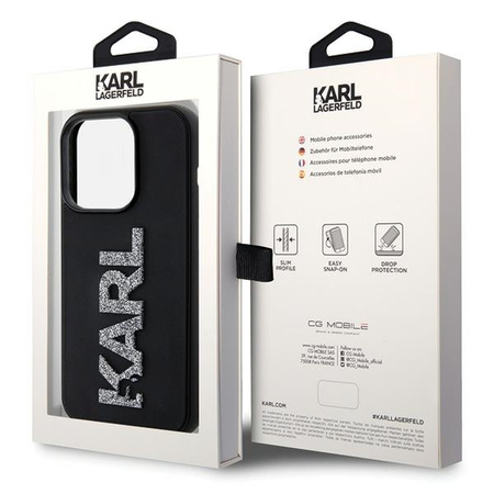 KARL LAGERFELD CASE POKROWIEC HARDCASE DO IPHONE 15 PRO MAX 6.7 RUBBER LOGO