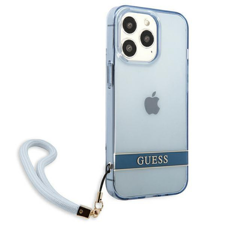 Guess GUHCP13LHTSGSB iPhone 13 Pro / 13 6,1" niebieski/blue hardcase Translucent Stap