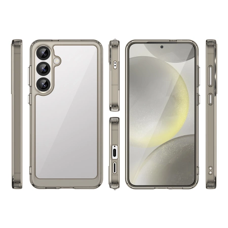 HURTEL ETUI OUTER SPACE DO SAMSUNG GALAXY S25+ Z ŻELOWĄ RAMKĄ TRANSPARENTNE