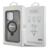 Etui Guess Ring Stand Script Glitter MagSafe na iPhone 13 Pro Max - czarne