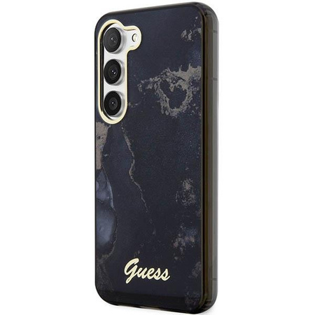 Etui Guess GUHCS23MHTMRSK S23+ S916 - czarne Golden Marble Collection