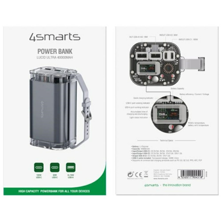 Powerbank 4smarts Lucid Ultra 40000mAh 100W szary