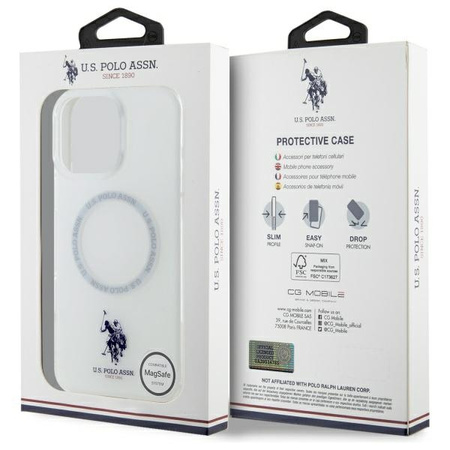 U.S. POLO ASSN. ETUI POKROWIEC DO IPHONE 16 PRO DO MAGSAFE IML RING BIAŁE