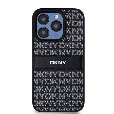 DKNY HARDCASE SKÓRZANE ETUI DO IPHONE 15 PRO MAX 6.7 Z LOGO METALOWYM MONO