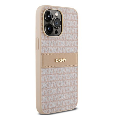 DKNY ETUI HARDCASE DO IPHONE 14 PRO LEATHER MONO STRIPE Z CHRONIĄCĄ POWŁOKĄ