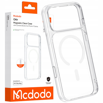 MCDODO ETUI MAGNETYCZNE CLEAR CASE WZMOCNIONE DO MAGSAFE IPHONE 17 PRO MAX