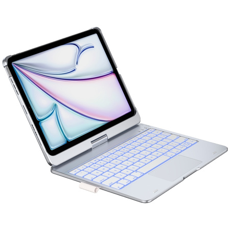 Etui Typecase Flexbook Touch z klawiaturą do iPad Air 11" 2024/2025 srebrny