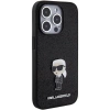 Etui Karl Lagerfeld Fixed Glitter Ikonik Logo Metal Pin do iPhone 15 Pro - czarne