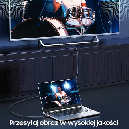 USAMS KABEL DISPLAYPORT 2M DO MONITORA 4K 60HZ Z WYSOKĄ ROZDZIELCZOŚCIĄ